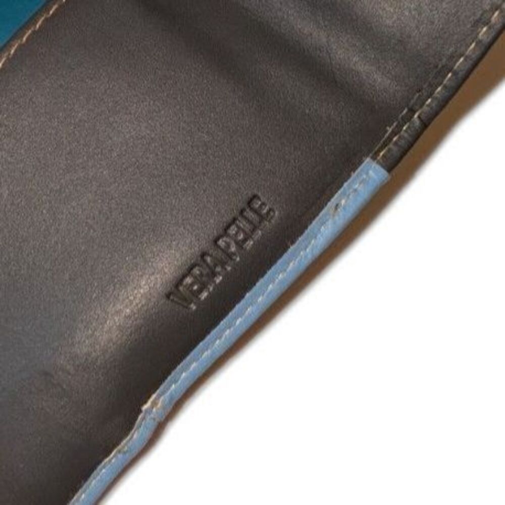 Blue Mini Wallet - Genuine Leather - Made in Italy - Picture 8 of 8